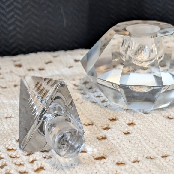 Vanity Tray, Japanese Crystal Perfume Bottle, Crystal Ring Dish - Picture 5 of 7